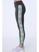 Sportleggings mit Streifen mit Graphitblumen MR15471 – Online-Shop – Boutique